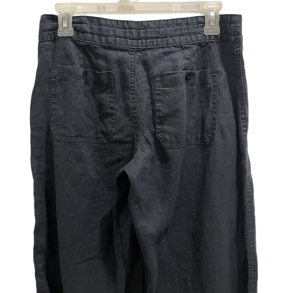 LRL Wide Leg Drawstring Linen Pants Navy Blue Women’s Size 0 - Picture 4 of 16